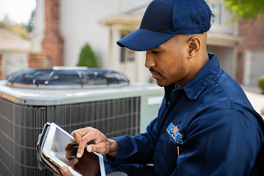 Engineer reviewing plans