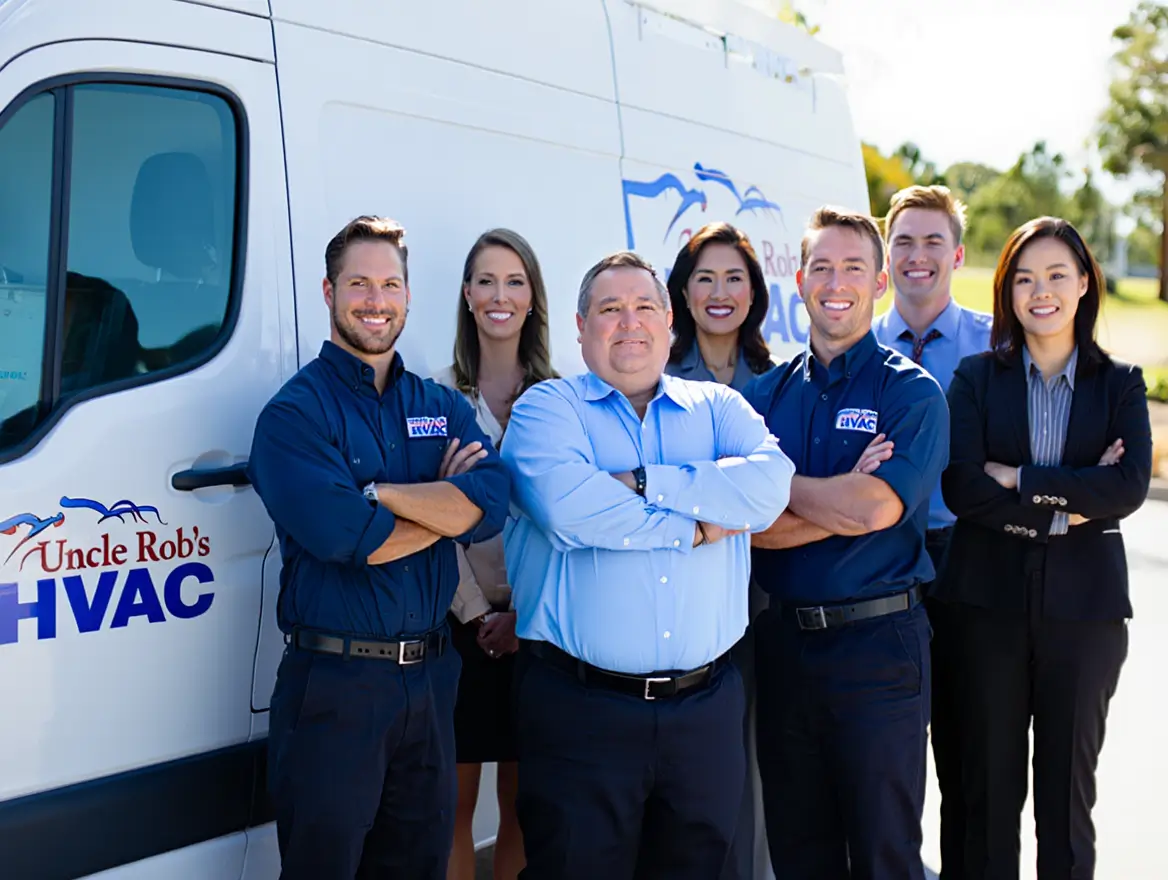 Contractor working with family